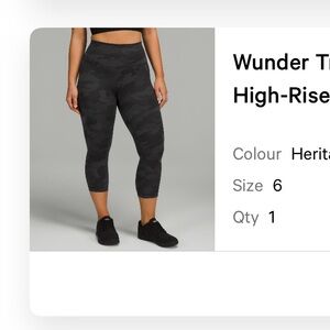Lululemon Wunder Train Contour Fit High Rise Crop 21 inches - Cameo Color
